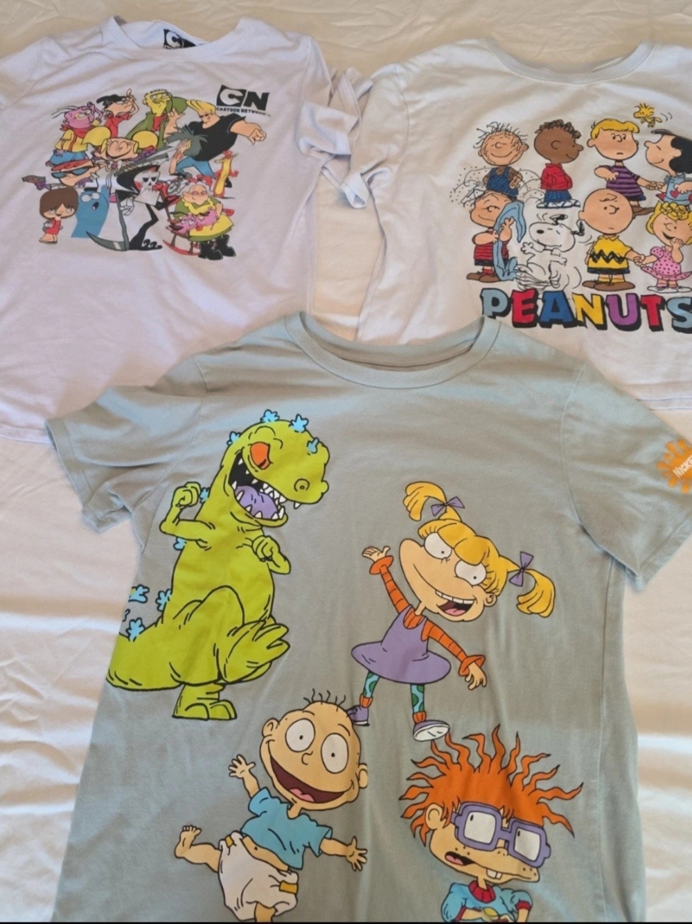 Retro Cartoon Graphic Tee Bundle Rugrats Peanuts Cartoon Network M